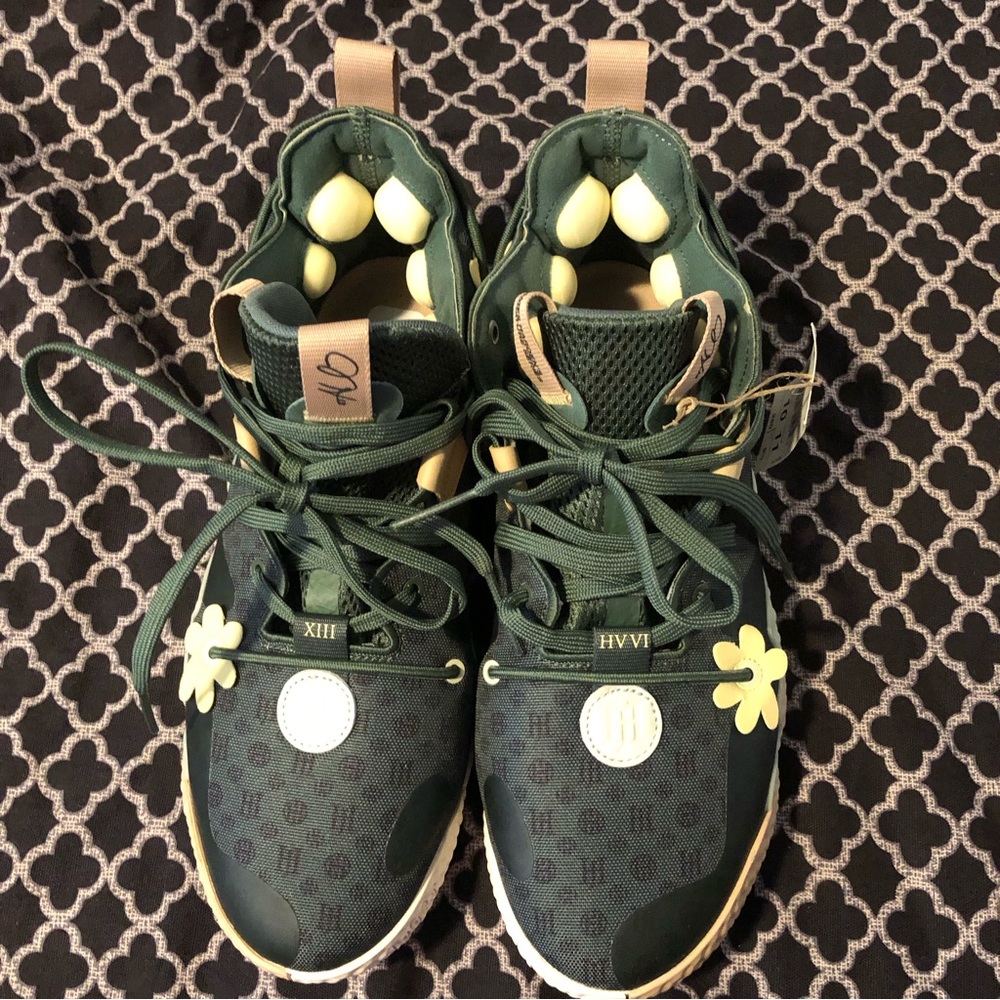 Adidas Mens James Harden Vol. 6 Basketball Shoes Green Oxide GW9032 Sz 10 Floral - Picture 10 of 11